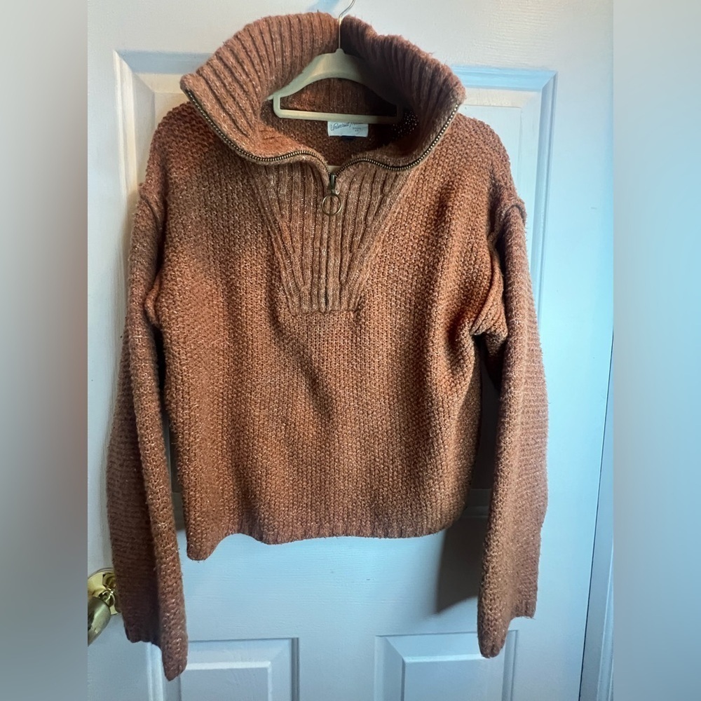 Universal Thread Orange Turtleneck Sweater with Chunky Knit